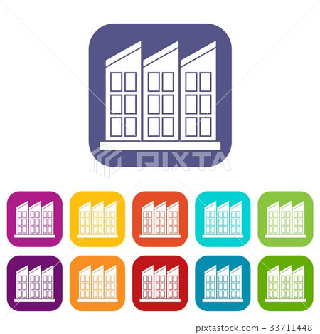 Building icons set - Stock Illustration [33711448] - PIXTA
