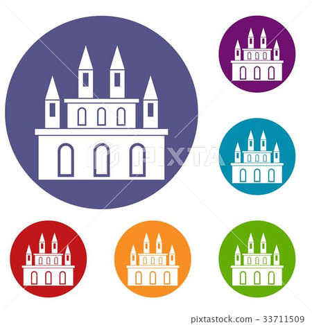Medieval castle icons set Medieval castle icons set 33711509