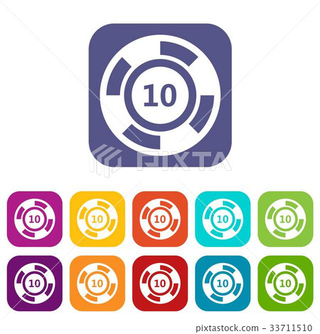 Casino chip icons set Casino chip icons set 33711510