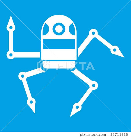 Spider robot icon white 33711516