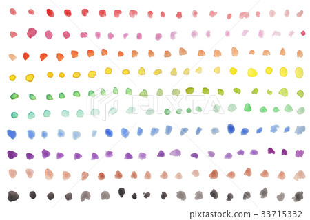 Rainbow color watercolor dots Rainbow color watercolor dots 33715332