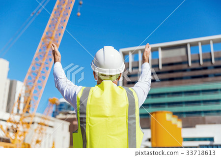 Engineer builder at construction site Engineer builder at construction site 33718613