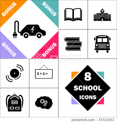 Electric car computer symbol 33722922