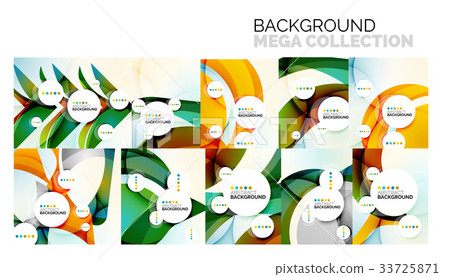 Set of abstract backgrounds, geometric color wavy Set of abstract backgrounds, geometric color wavy 33725871