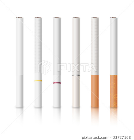 Cigarettes Set With White And Yellow Filters - Stock Illustration  [33727168]