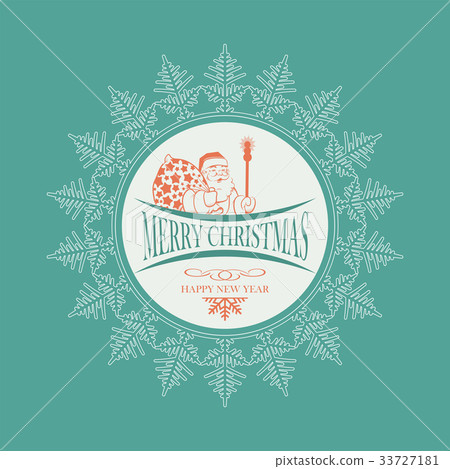 emblem of Santa Claus with a gentle snowflake 33727181
