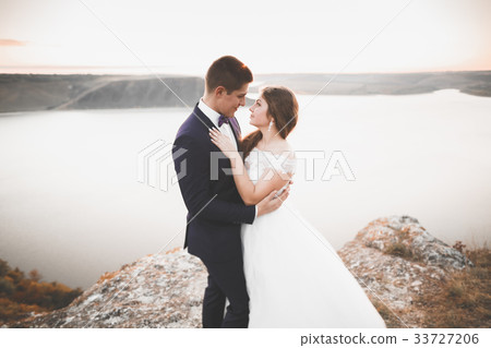 Happy and romantic scene of just married young 33727206