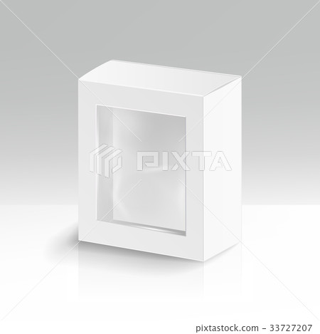 White Blank Cardboard Rectangle Vector. Realistic 33727207