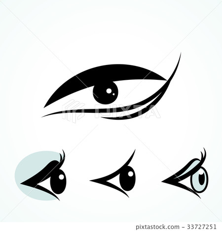 Simple Eye Icon Isolated on White Background - Stock Illustration ...