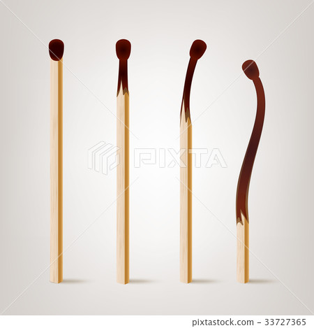 Realistic Burnt Match Vector. Various Stages Of Realistic Burnt Match Vector. Various Stages Of 33727365