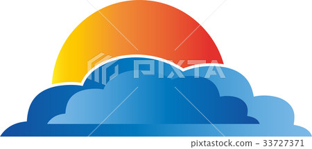 Sun and clouds, weather and nature logo 33727371