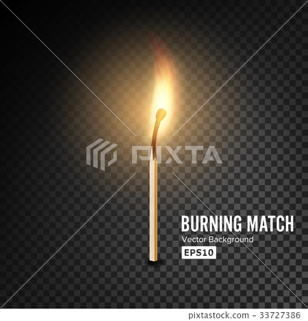 Realistic Burning Match Vector 33727386