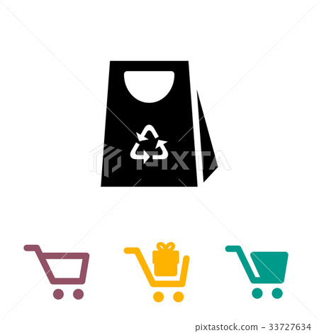Shopping Bag and Cart Icons Shopping Bag and Cart Icons 33727634