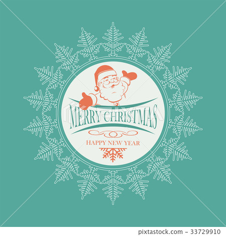 emblem of Santa Claus inside a delicate snowflake 33729910