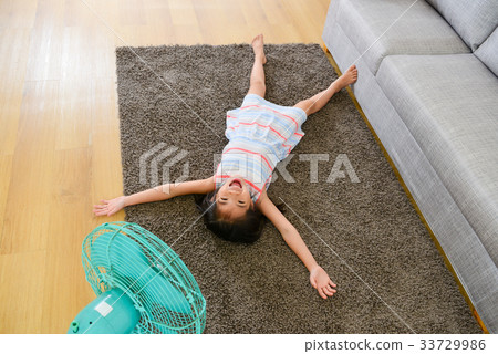 high angle photo of happy cute little girl 33729986