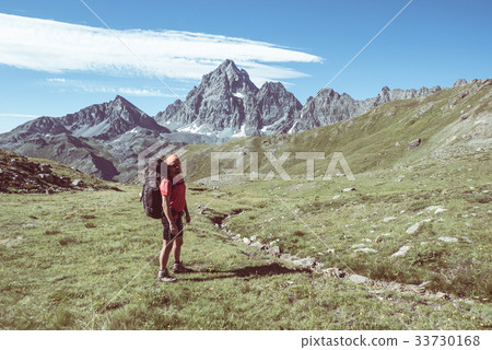 One person looking at the majestic view 33730168