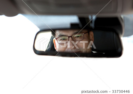 Businessman, Rearview Mirror, Car 33730446