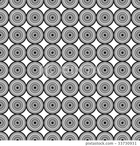 Black Circle Mirage Seamless on White Background. Black Circle Mirage Seamless on White Background. 33730931