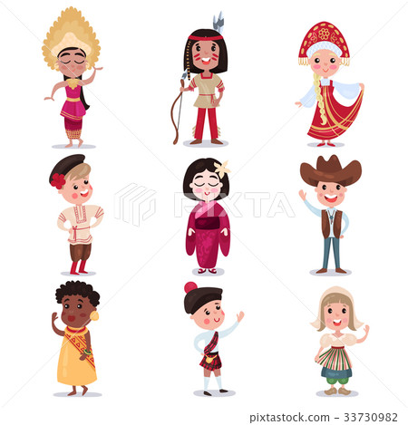 Kids in national costumes of different countries Kids in national costumes of different countries 33730982
