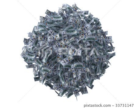 dollar banknote ball. 3d illustration. dollar banknote ball. 3d illustration. 33731147