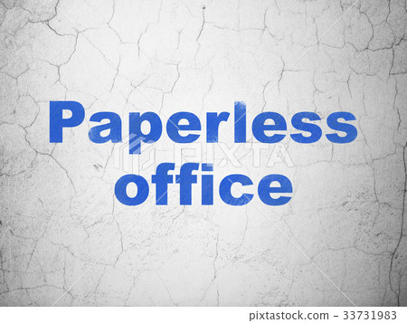 Business concept: Paperless Office on wall Business concept: Paperless Office on wall 33731983
