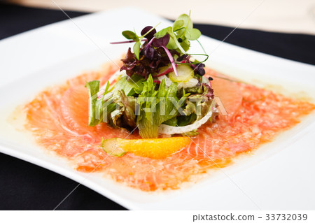 Trout carpaccio with salad Trout carpaccio with salad 33732039