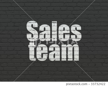 Marketing concept: Sales Team on wall background 33732422