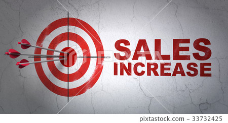 Advertising concept: target and Sales Increase on Advertising concept: target and Sales Increase on 33732425