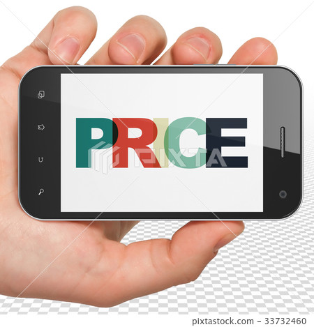Marketing concept: Hand Holding Smartphone with 33732460