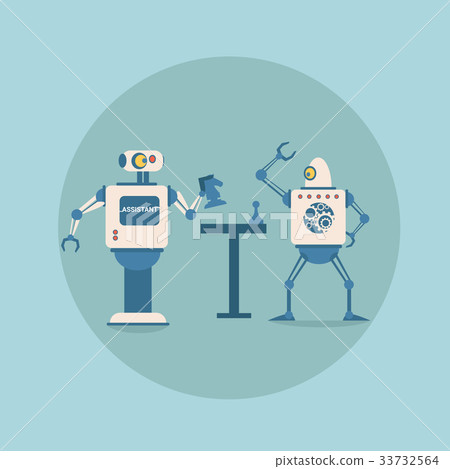 Modern Robots Playing Chess Futuristic Artificial Modern Robots Playing Chess Futuristic Artificial 33732564