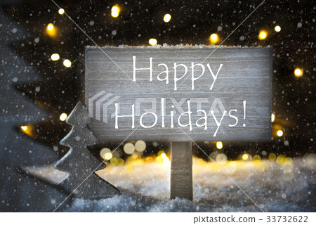 White Christmas Tree, Happy Holidays, Snowflakes 33732622