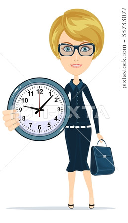 Woman Holding Clock, Indoor Woman Holding Clock, Indoor 33733072