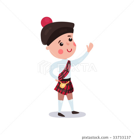 Little boy wearing traditional costume of Scotland 33733137