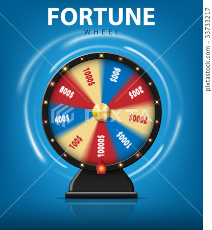 Realistic 3d spinning fortune wheel isolated on 33733217