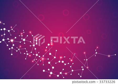 Molecule structure dna and neurons, connected 33733226