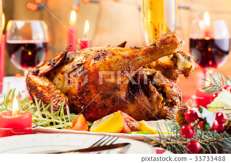 Baked chicken for Christmas dinner 33733488