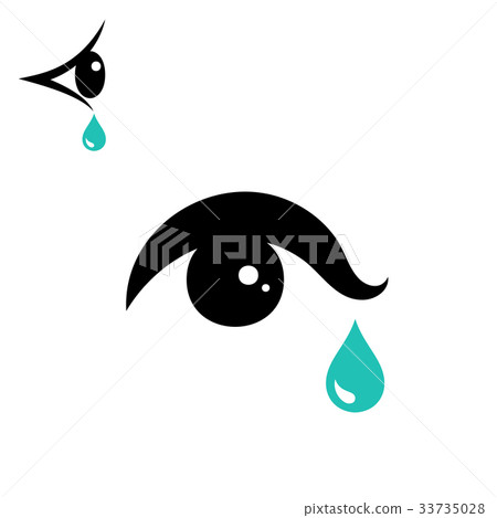 Tear icon and eye icon Tear icon and eye icon 33735028
