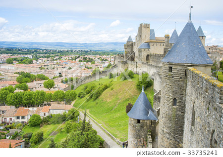 Historic fortified city Carcassonne and castle town Historic fortified city Carcassonne and castle town 33735241