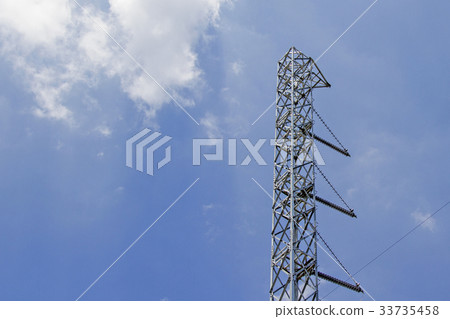 Steel power poles With blue sky 33735458