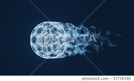 Soccer Ball on Fire blue 33736590