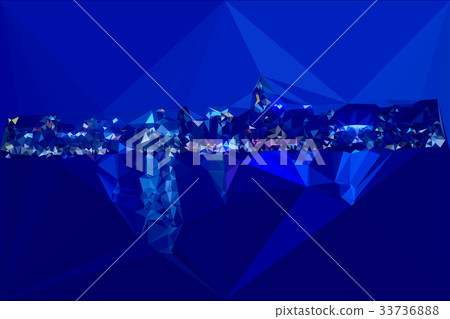 Hongkong night harbour color abstract triangles 33736888