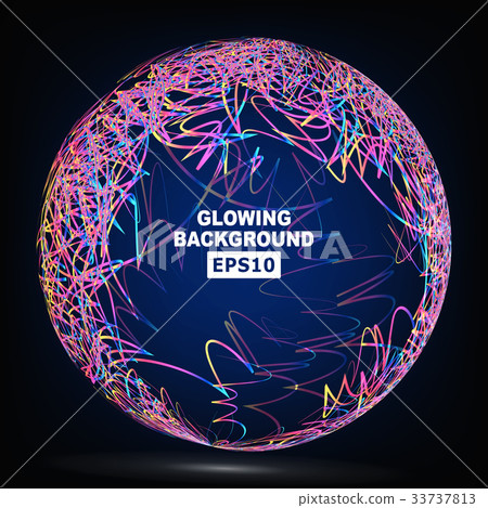 Color Lines Sphere Composition Vector. Glowing Color Lines Sphere Composition Vector. Glowing 33737813