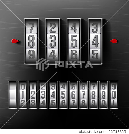 Combination Lock, Realistic Metal Vector 33737835