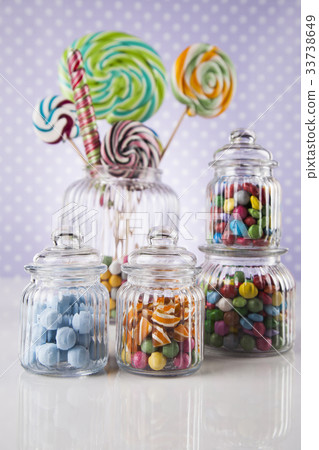 Mixed colorful sweets, lollipops and candy 33738649