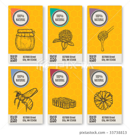 Hand drawn honey flayer templates 33738813