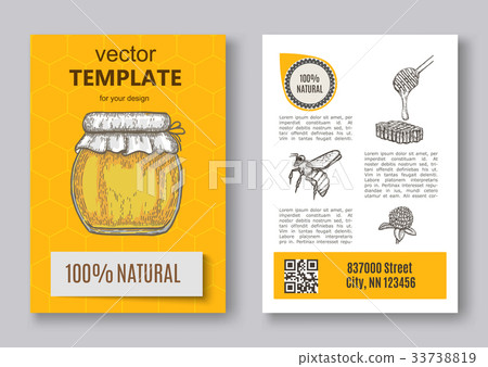 Hand drawn honey flayer templates 33738819