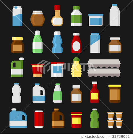 Product Items Set. Food and Drinks Icons. Vector Product Items Set. Food and Drinks Icons. Vector 33739061
