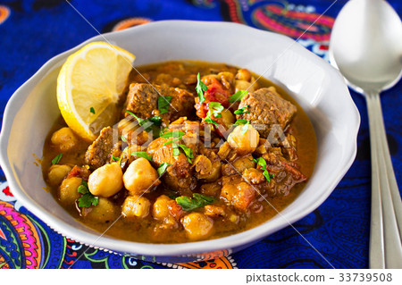 Moroccan soup harira with Meat Chickpeas Lentil 33739508
