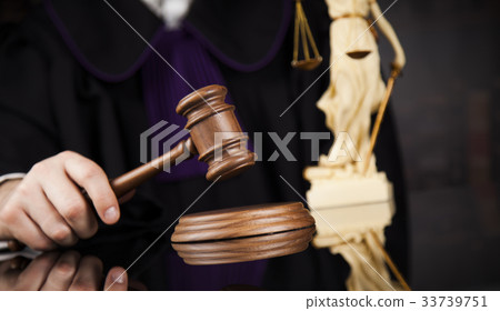 Justice and law concept. Male judge in a courtroom 33739751