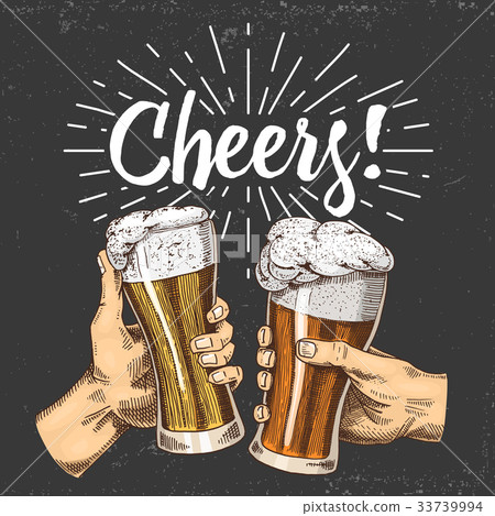 Beer glass, mug or bottle of oktoberfest. engraved Beer glass, mug or bottle of oktoberfest. engraved 33739994